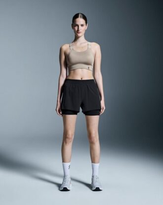 Damă 3″ Performance 2/1 Shorts Negru